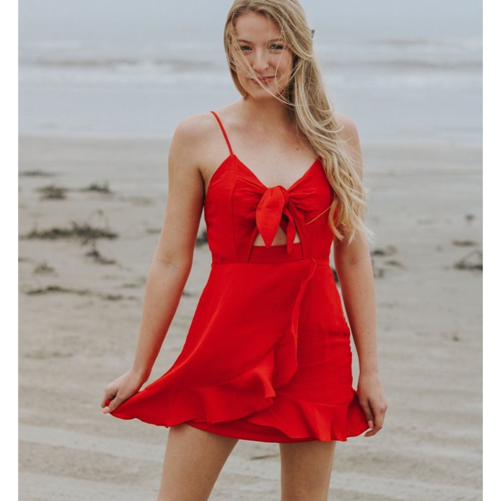 Ibiza tie knot mini dress